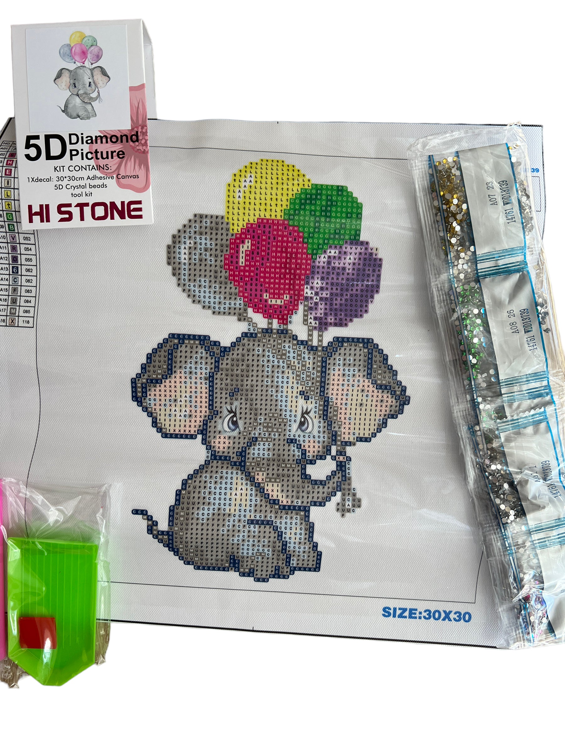 Kits de arte de pintura de diamante de imitación para adultos con diseño de  elefante 5D, para decoración de la pared de la oficina, en el hogar, 12x16