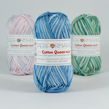 Lana Performance Cotton Queen Multi Matizado Azules # 9125 x 50 gramos