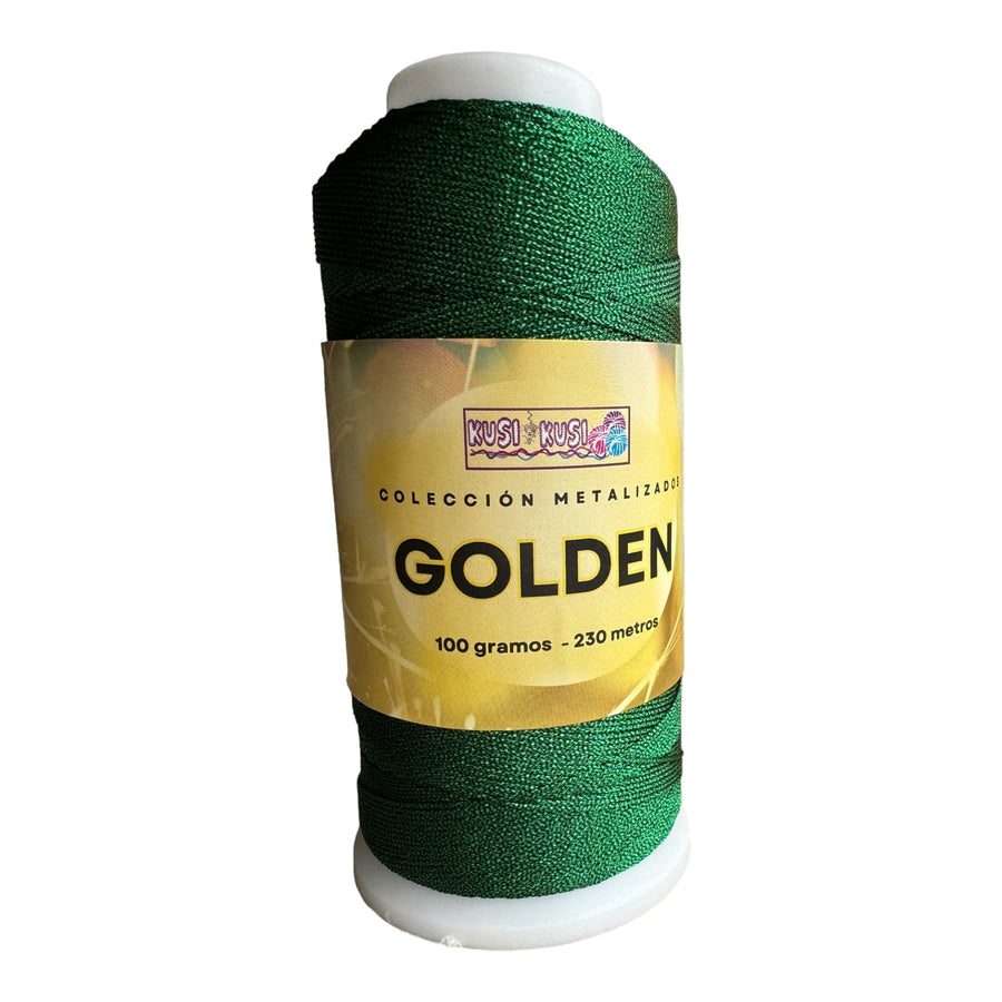 Hilo Kusi Kusi Golden para Tejer Verde Esmeralda - B45 - 12 hebras