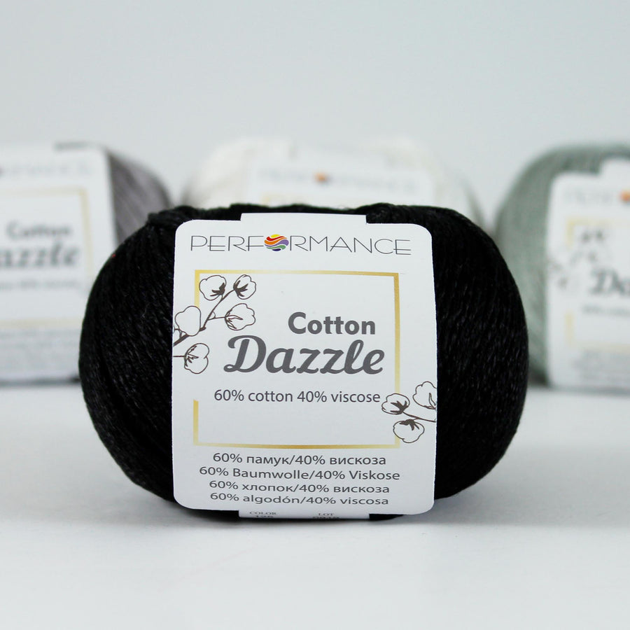 Lana Performance Cotton Dazzle Negro # 01 x 50 gramos